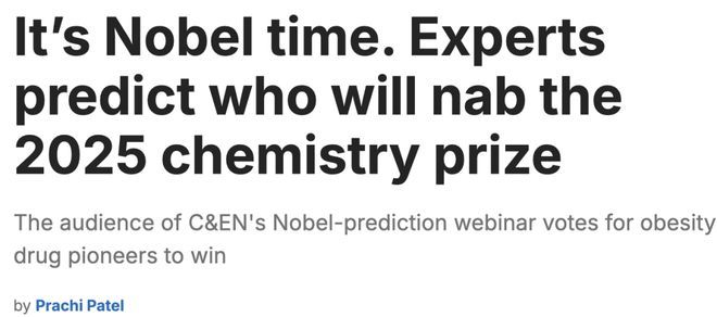 最新2025诺奖预测出炉！中国科学家有望拿下化学奖？(图15)